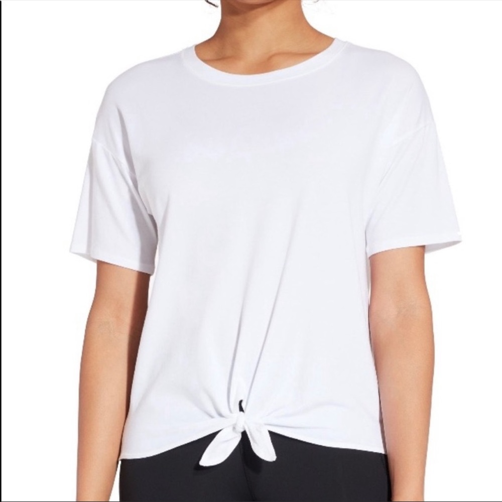 Caila white tie front tee